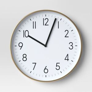 Threshold - 19" Plastic Mirrored Wall Clock Brass - Threshold Brass